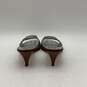 Womens Aerin Metallic Silver Open Toe Slip-On Cone Heel Slide Sandals Size 7.5 image number 4