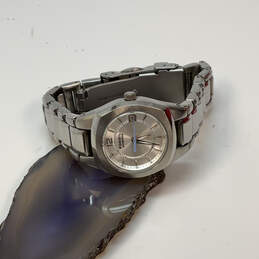 Designer Fossil Blue AM-3918 Silver-Tone Round Dial Analog Wristwatch