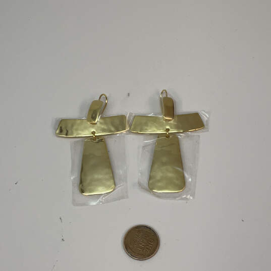 Designer Robert Lee Morris Gold-Tone Hammered Cross Drop Earring w/Dust Bag image number 2