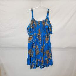 Torrid Turquoise Floral Patterned Cold Shoulder Midi Dress WM Size 3 ( 3X ) alternative image