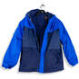 Boys Blue Long Sleeve Hooded Full-Zip Windbreaker Jacket Size XXL image number 1
