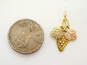 10K Yellow & Rose Gold Grapes Etched Leaves & Vines Pendant 1.2g image number 4
