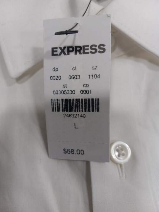 Express White Dress Shirt Men's Size L image number 3