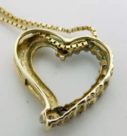 10K Yellow Gold 0.23 CTTW Diamond Heart Pendant Necklace 3.1g alternative image