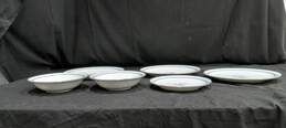 Set of 6 Vintage Bluebell Floral Bowls & Plates with Silver Tone Rim alternative image