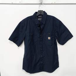 Carhartt Men's Blue Button Up Shirt Size M
