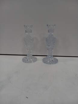 Crystal Glass Candle Holders 2pc Bundle