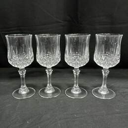 Set of 4 Longchamp Cristal d'Arques Lead Crystal 5.75oz Wine Glasses IOB alternative image