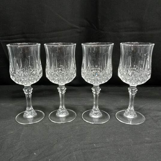 Set of 4 Longchamp Cristal d'Arques Lead Crystal 5.75oz Wine Glasses IOB image number 2