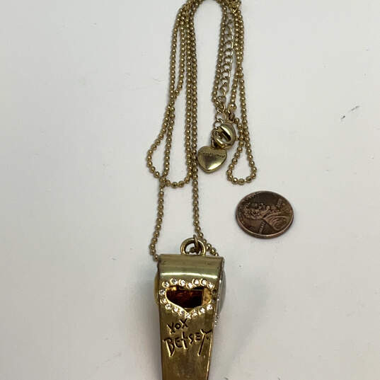 Designer Betsey Johnson Gold-Tone Rhinestone Adjustable Pendant Necklace image number 4