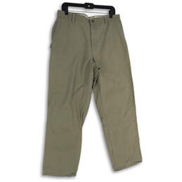Mens Gray Flat Front Straight Leg Utility Pocket Carpenter Pants Size 34X30 alternative image