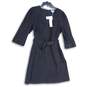 NWT Liz Claiborne Womens Black Denim V-Neck Belted Waist Sheath Dress Size 16 image number 1