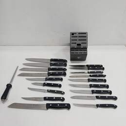 J.A. Henckels 18pc Knife Set w/Knife Block