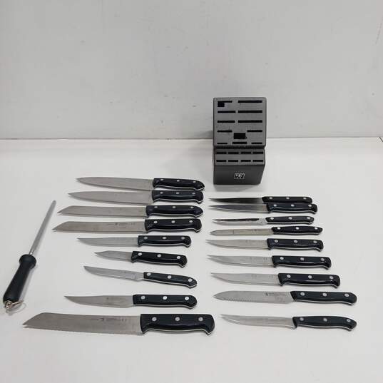 J.A. Henckels 18pc Knife Set w/Knife Block image number 1