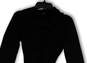 Womens Black Cowl Neck Long Sleeve Tight Knit Pullover Sweater Size Medium image number 4