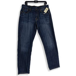 NWT Mens Blue Denim Medium Wash 5-Pocket Design Straight Leg Jeans Sz 34X32