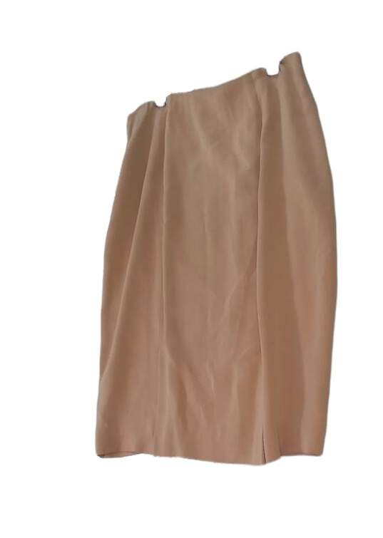 NWT Womens Beige Side Zip Knee Length Straight Skirt Size 10 image number 3