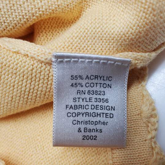 Christopher & Banks Cotton Blend Yellow Pullover Sweater Women's M image number 4