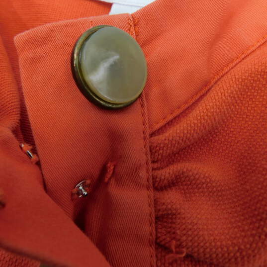 DVF DIANE von FURSTENBERG  SOSIE Orange Sleeveless Button-Down Tie Sash Women's Mini Dress Size 4 with COA image number 8