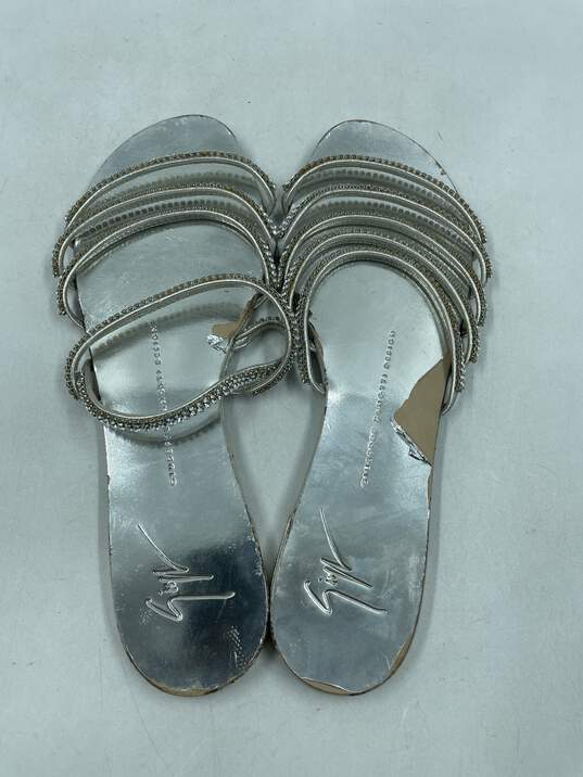 Authentic Giuseppe Zanotti Michela Silver Crystal Sandals W 8 image number 6