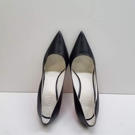 02 Monde Italy Black Vegan Orange Stiletto Heels Shoes Size 39 B image number 6