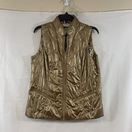 Women's Gold Chico's Puffer Vest, Sz. 1 image number 1