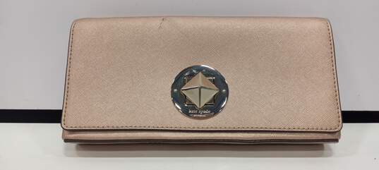 Kate Spade Rose Gold Metallic Clutch Handbag image number 1