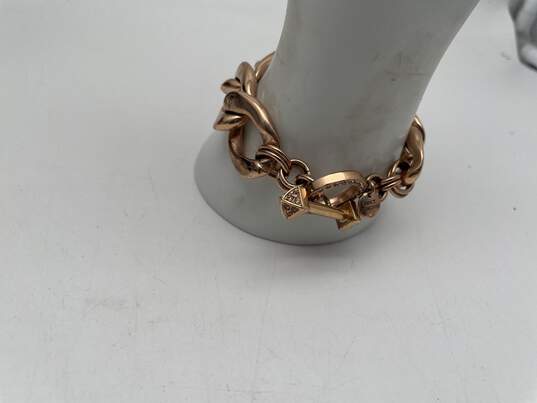 Womens Rose Gold Tone Heavy Thick Chain Link Toggle Bangle Bracelet 76.3g image number 2