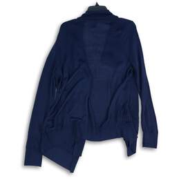 Van Heusen Womens Navy Blue Ribbed Knit Long Sleeve Cardigan Sweater Size Large alternative image