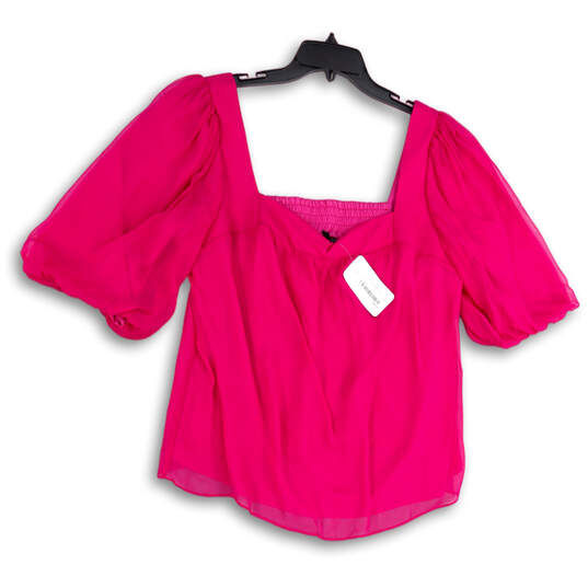 NWT Womens Pink Square Neck Pullover Cropped Blouse Top Size X-Large image number 2