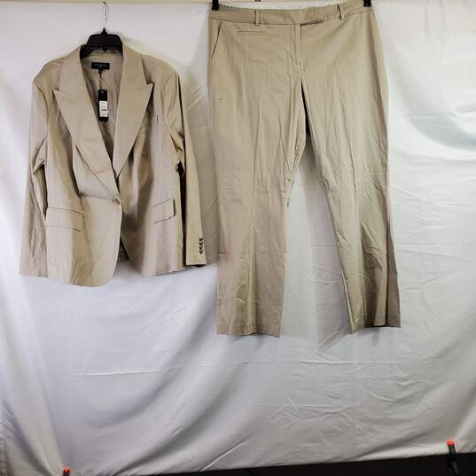 Talbots Women Tan 2PC Pant Suit Set Sz 22/20W NWT image number 1