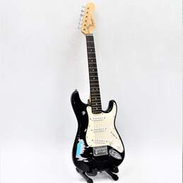 Squier by Fender Brand MINI Model Black 6-String Miniature Electric Guitar
