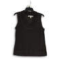 Womens Black Sleeveless Cowl Neck Regular Fit Pullover Tank Top Size S image number 1