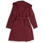 NWT Papillon Womens Red Shawl Collar Long Sleeve Tie Waist Trench Coat Size XL image number 2