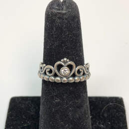 Designer Pandora S925 ALE Sterling Silver CZ Stone Princess Tiara Band Ring