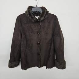 Coldwater Creek Brown Reversible Faux Fur Coat