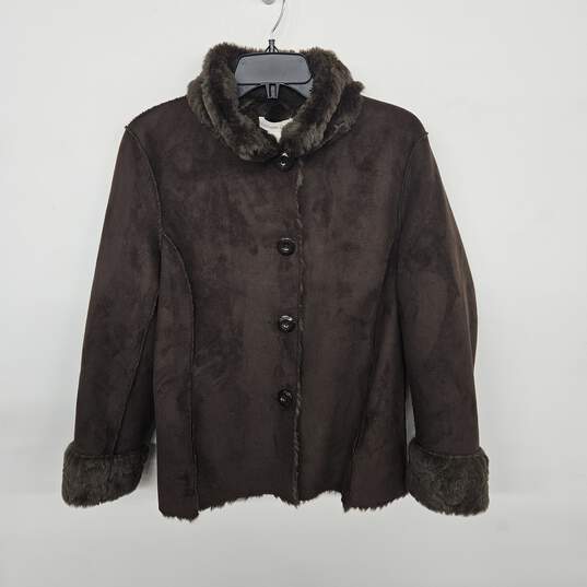Coldwater Creek Brown Reversible Faux Fur Coat image number 1