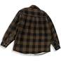 Mens Brown Black Check Long Sleeve Sherpa Lined Shirt Jacket Size Large image number 2