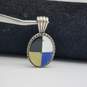 Carolyn Pollack Relios Sterling Silver Asst. Gemstone Inlay Pendant 8.0g image number 1