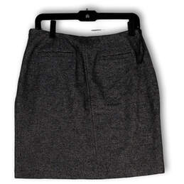 Womens Silver Stretch Flat Front Pockets Side Zip Mini Skirt Size 12 alternative image
