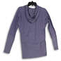 Womens Lavender Space Dye Long Sleeve Hooded Pullover T-Shirt Size Small image number 2