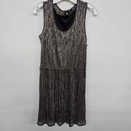 Metallic Tensile Chiffon Mini Dress