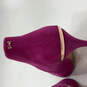 Womens Fuchsia Pink Suede Gold Trim Slip On Stiletto Pump Heels Sz EUR 39.5 image number 6
