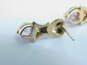 10k Yellow Gold Heart Cut Amethyst Post Back Earrings 1.4g image number 4