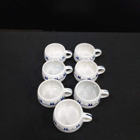 7pc Set of Poppytrails Provincial Blue Ceramic Mugs image number 1
