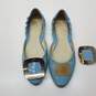 Roger Vivier Women's Blue Patent Leather Chips D'Orsay Buckle Ballet Flat Size 5 image number 3