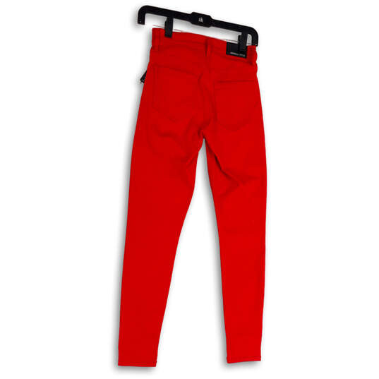 NWT Womens Red The Sultry Ultra High Pockets Stretch Skinny Leg Jeans Sz 24 image number 2