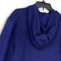 Mens Blue Long Sleeve Pockets Drawstring Pullover Hoodie Size Large image number 3