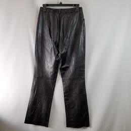 Identify Women Black Leather Jeans Sz 4 alternative image