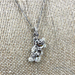 Designer Swarovski Silver-Tone Crystal Stone Teddy Bear Pendant Necklace alternative image
